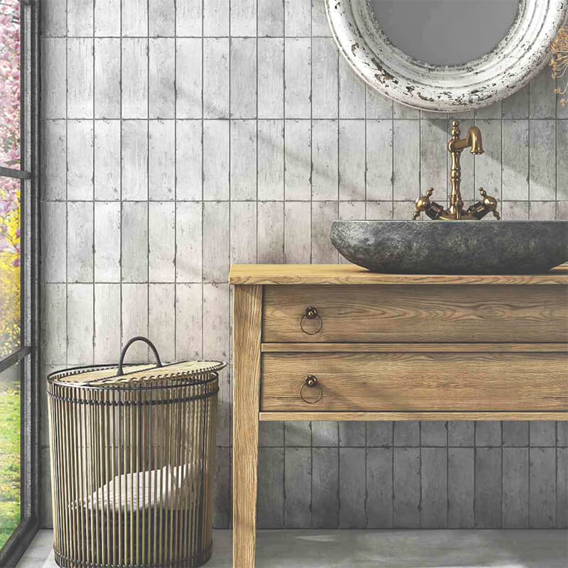 Estudio Ceramica Stucci Salle de bain 2 Gris Argent / Estudio Ceramica Stucci Bathroom 2 Silver Grey