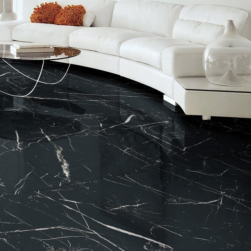 Eterna Poli Salon Nero Marquina / Eterna Polished Living room Nero Marquina