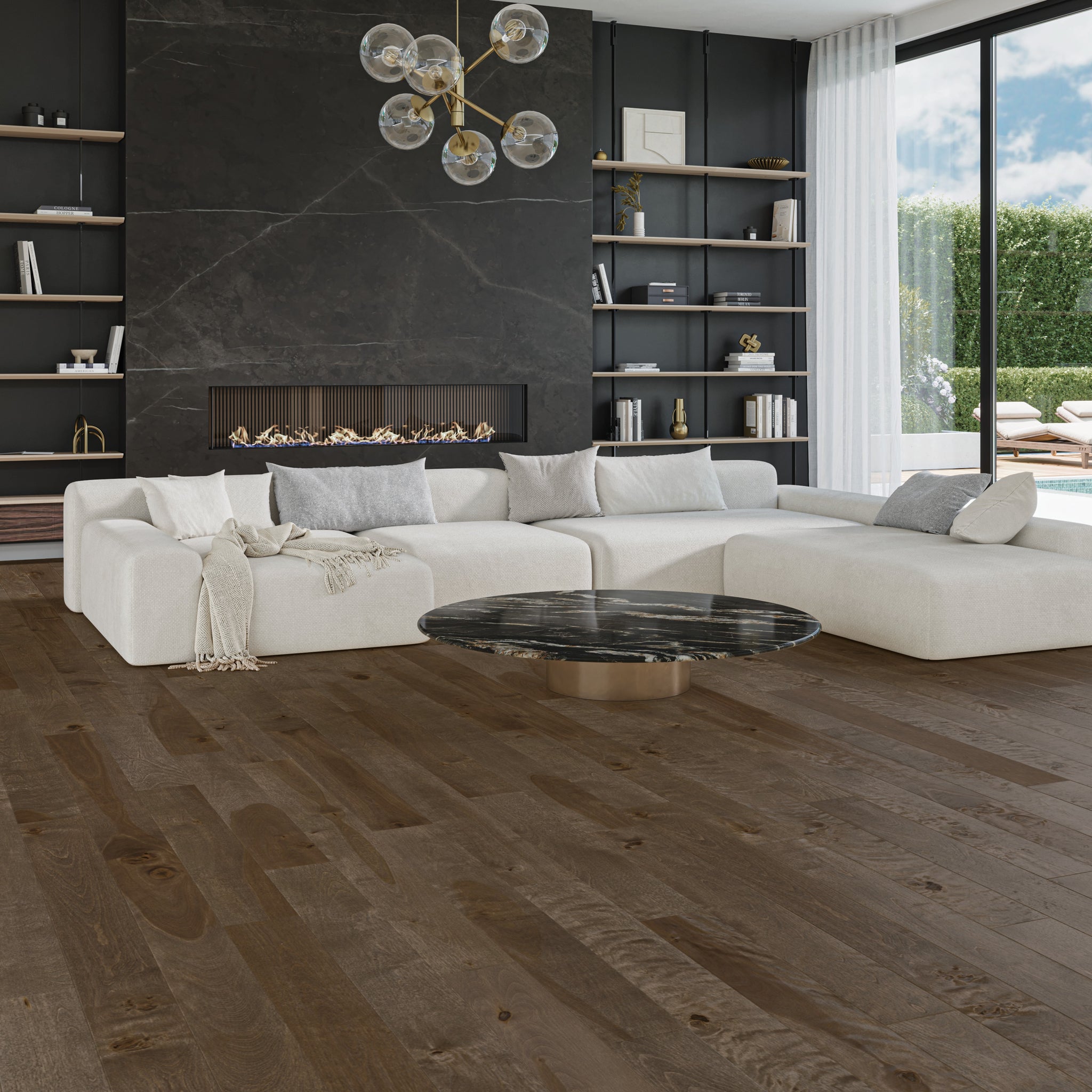 Birch Azure Character Smooth Satin - Living room