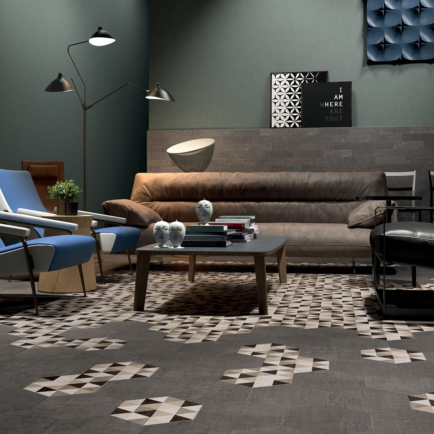 Merino Salon Taupe et Mélange Hex / Merino Living room Taupe & Mix Hex