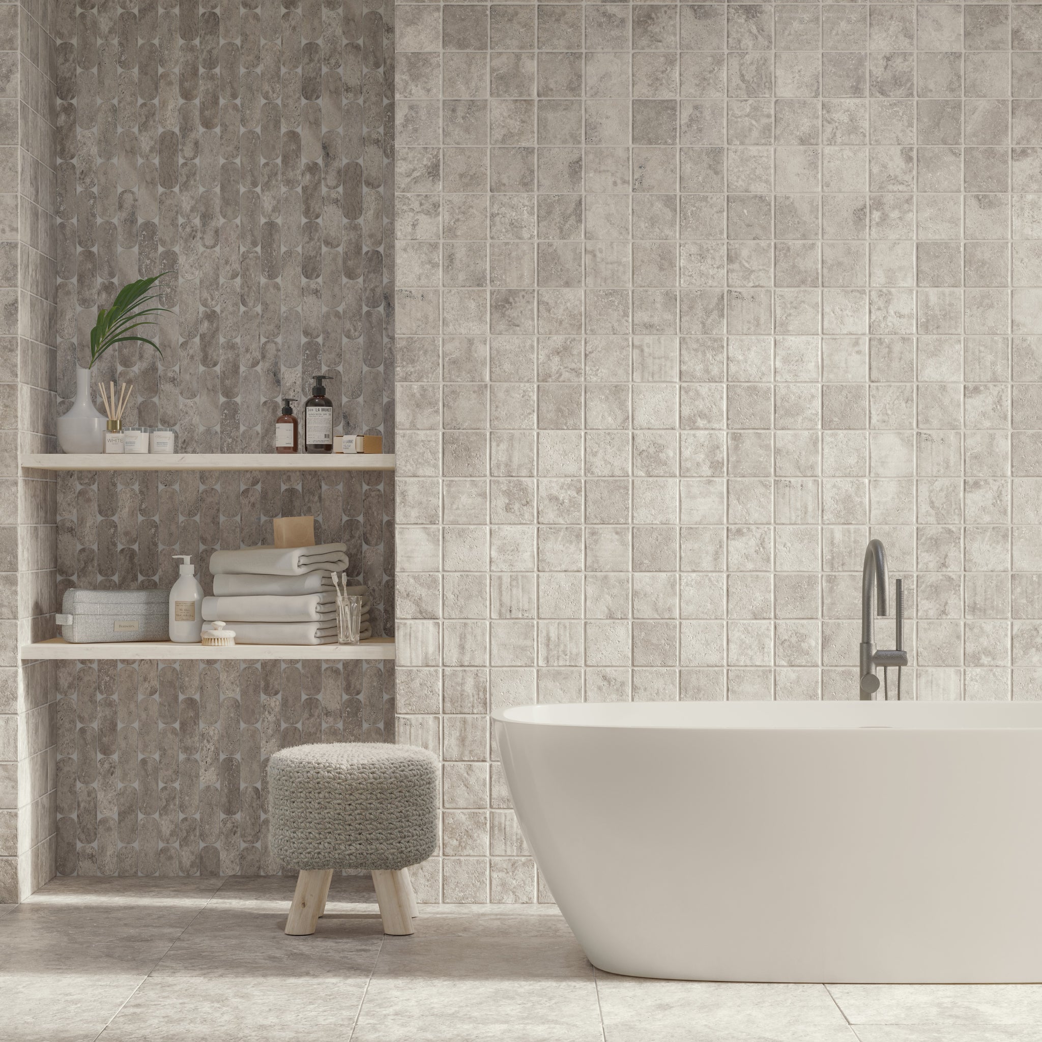 CROSS CUT - SILVER 5X15 & 11X11 - ROOM SCENE