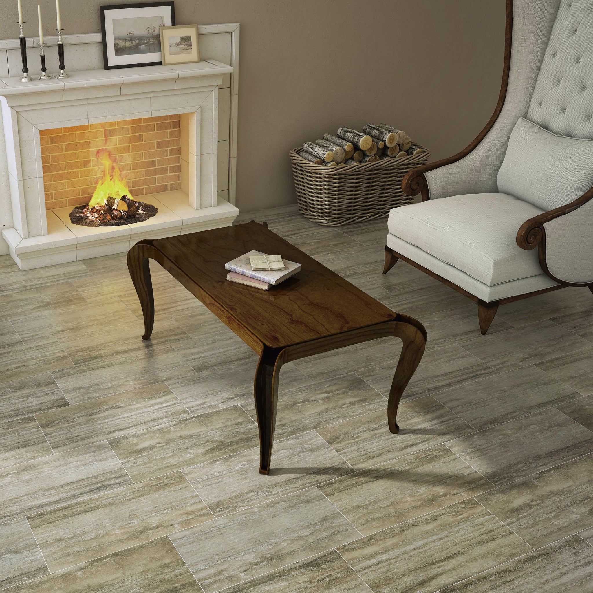 Eterna Poli Salon Travertine Beige / Eterna Polished Living room Travertine Beige