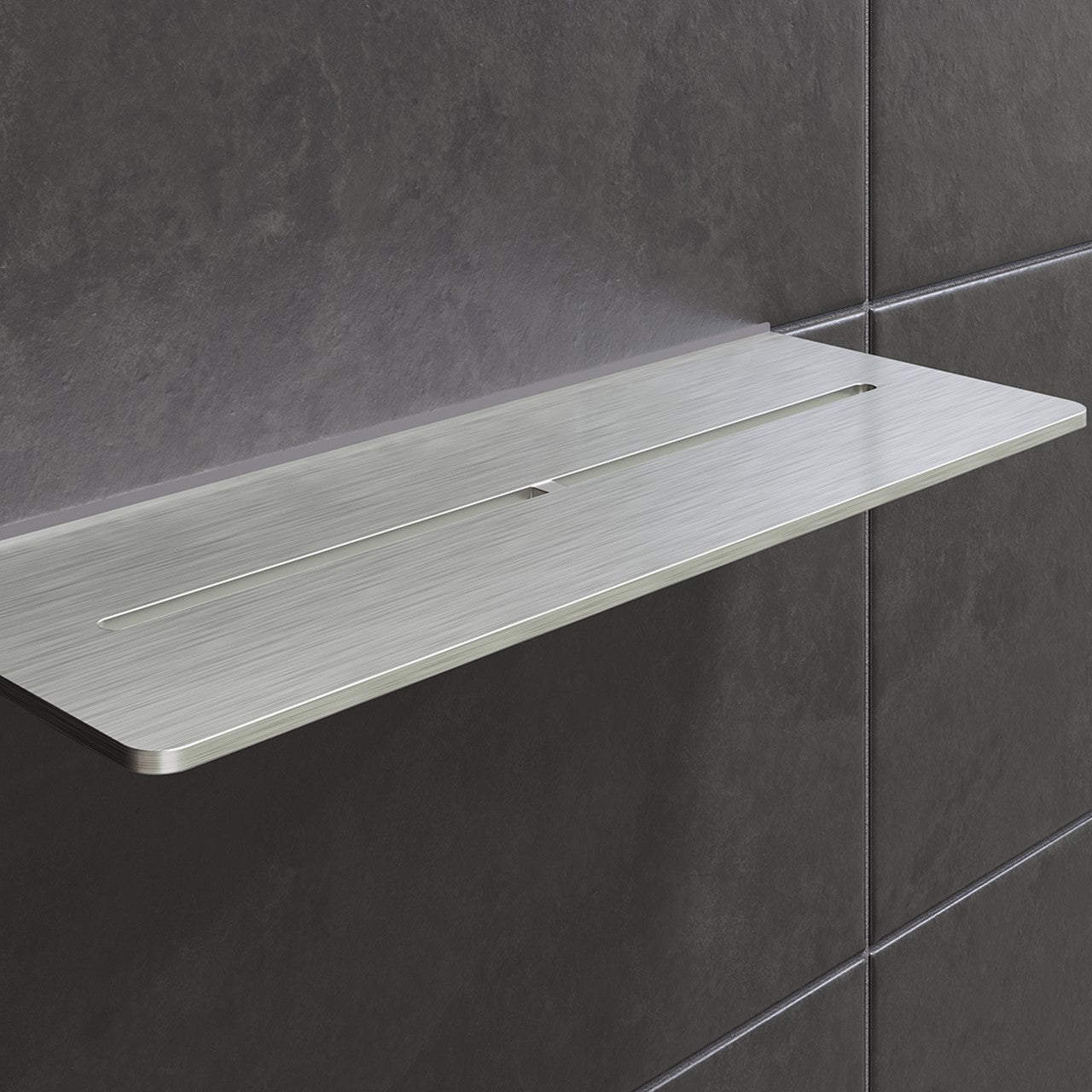 Étagère à mur rectangle Pure Inox brossé / Rectangular wall shelf Pure Brushed Inox