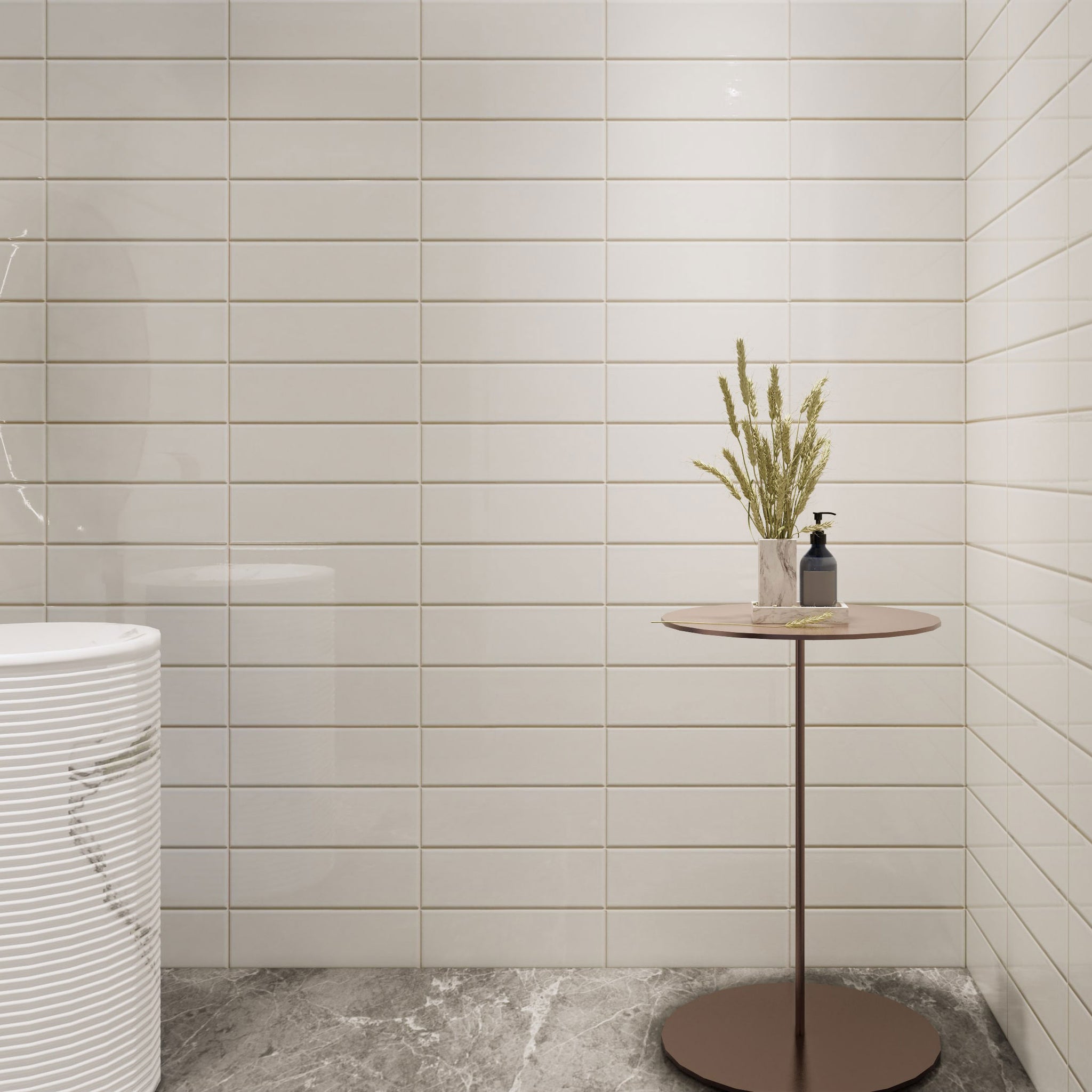 Rainbow Mat Salle de bain Blanc / Rainbow Matte Bathroom White