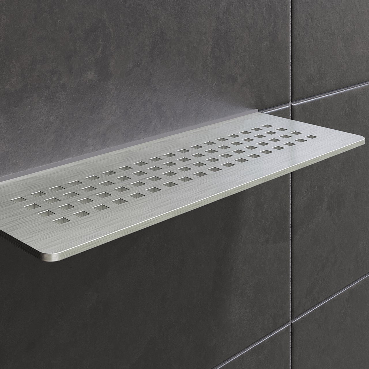 Étagère à mur rectangle Square Inox brossé / Rectangular wall shelf Square Brushed Inox