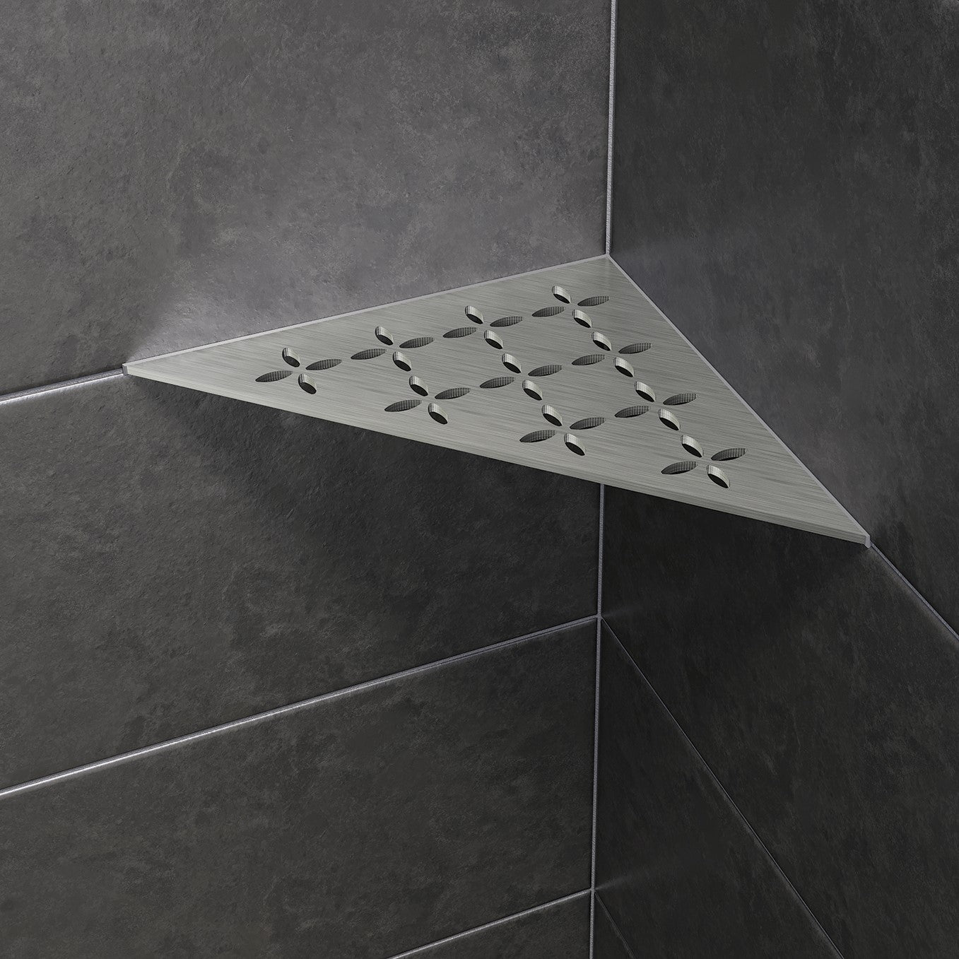 Shelf-E Acier Inoxydable Triangulaire Floral / Shelf-E Stainless Steel Triangular Floral