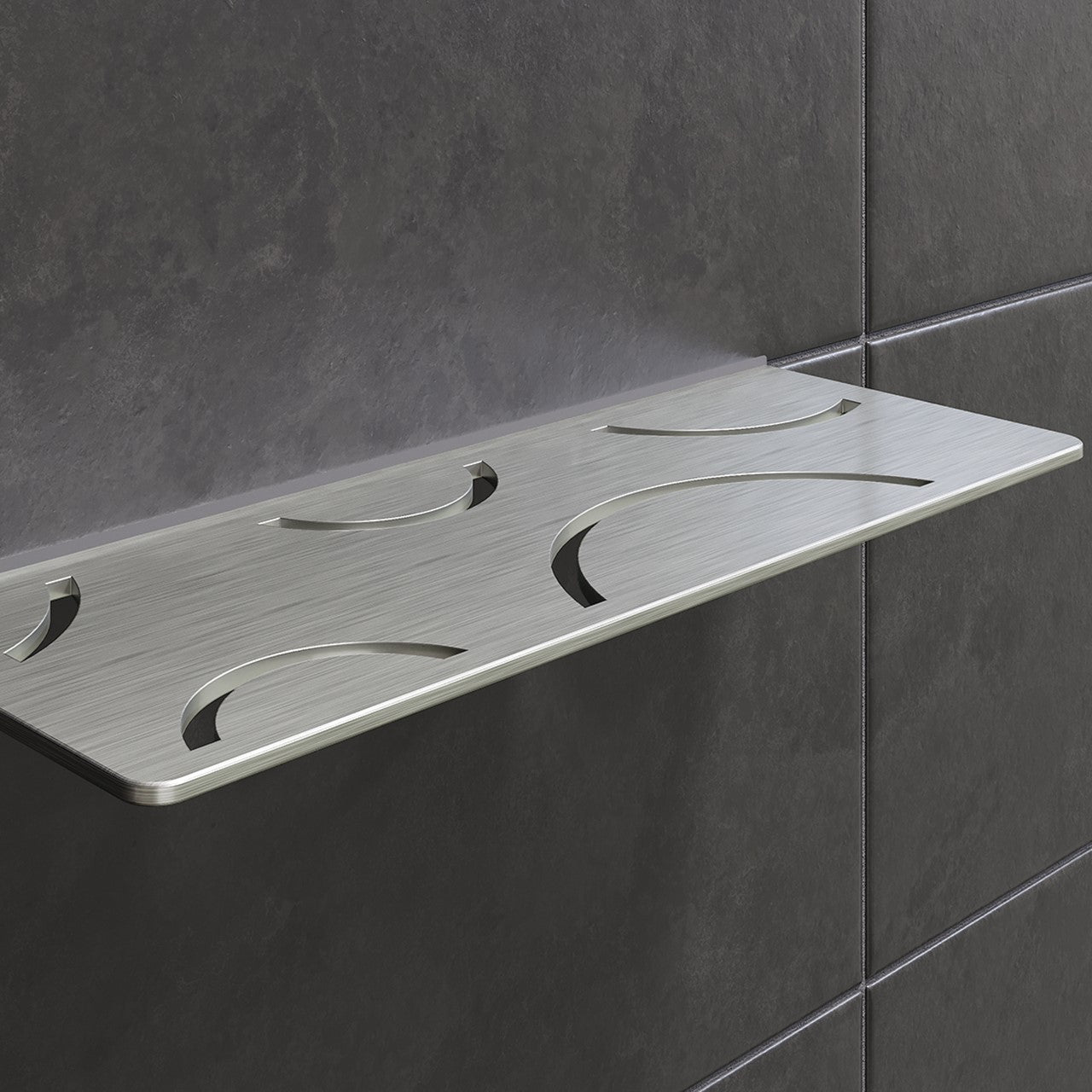 Étagère à mur rectangle Curve Inox brossé / Rectangular wall shelf Curve Brushed Inox