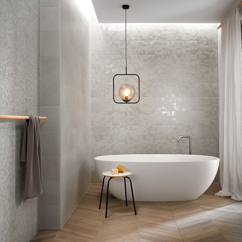 Mat & More salle de bain #2 Gris et Gris Décor Domino / Mat & More Bathroom #2 Grey & Grey Decor Domino