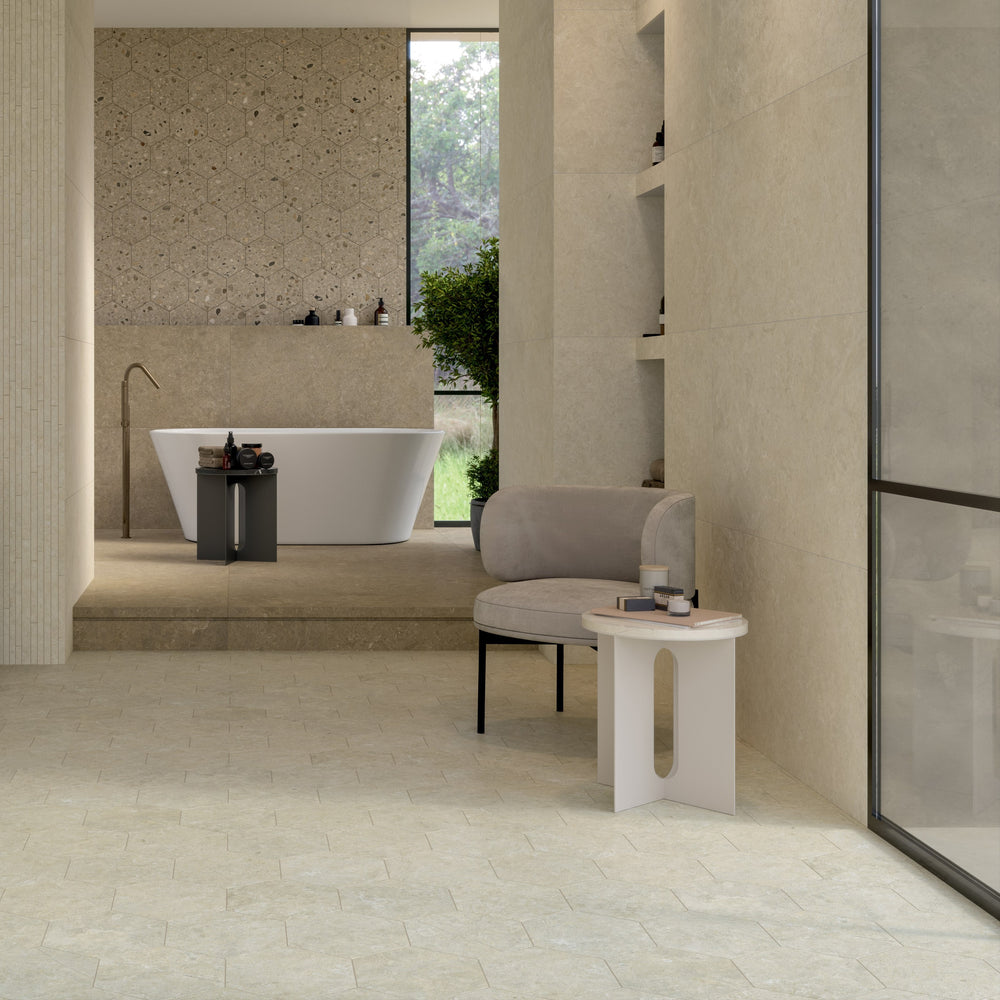 Arkistyle - Salle de bain Sand Hexagon Bathroom