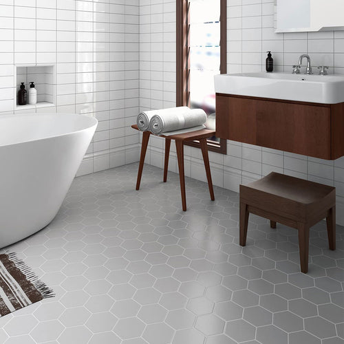 Hexagon - Salle de bain Gris Pâle / Light Grey Bathroom