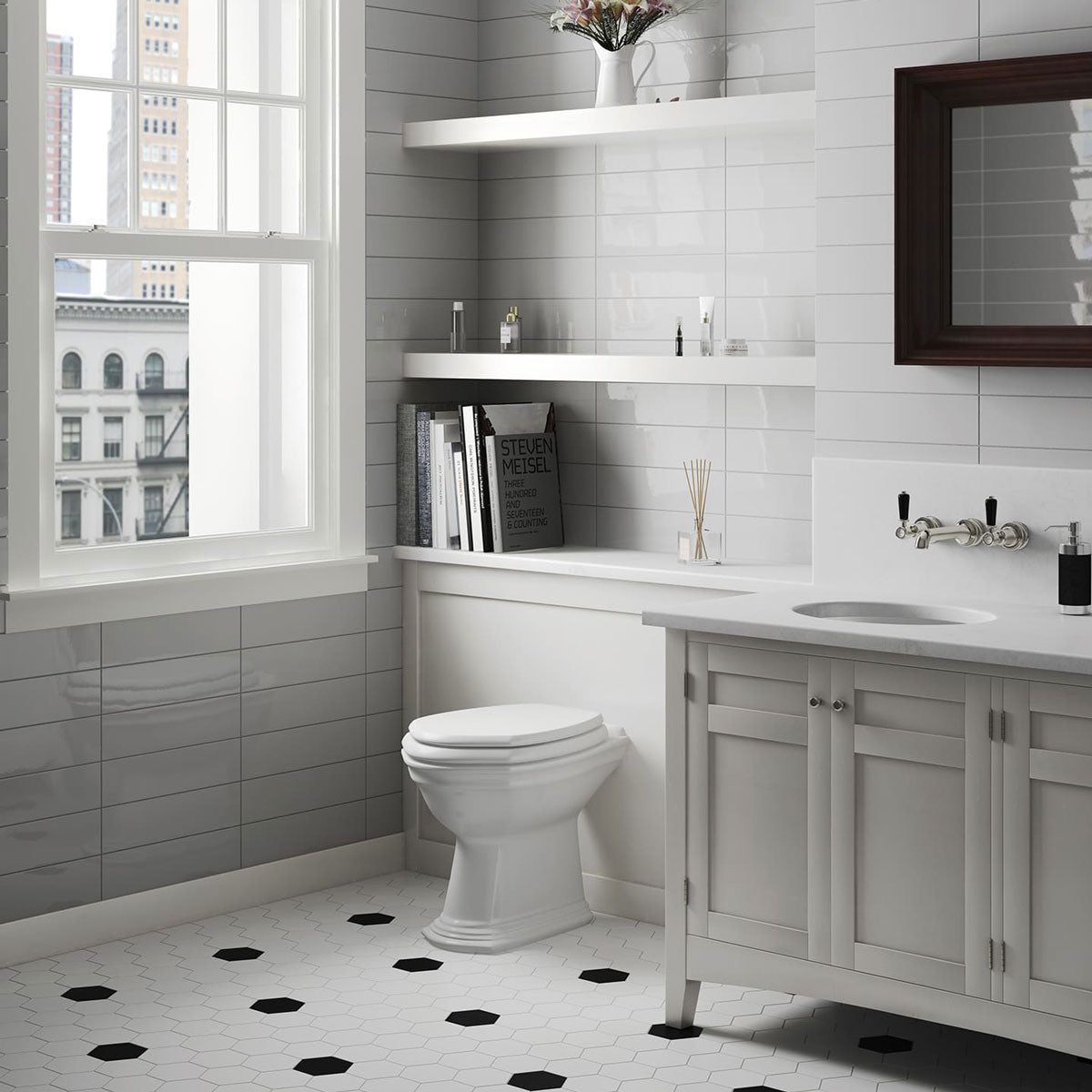 Hexagon - Salle de bain Blanc et Noir / White and Black Bathroom