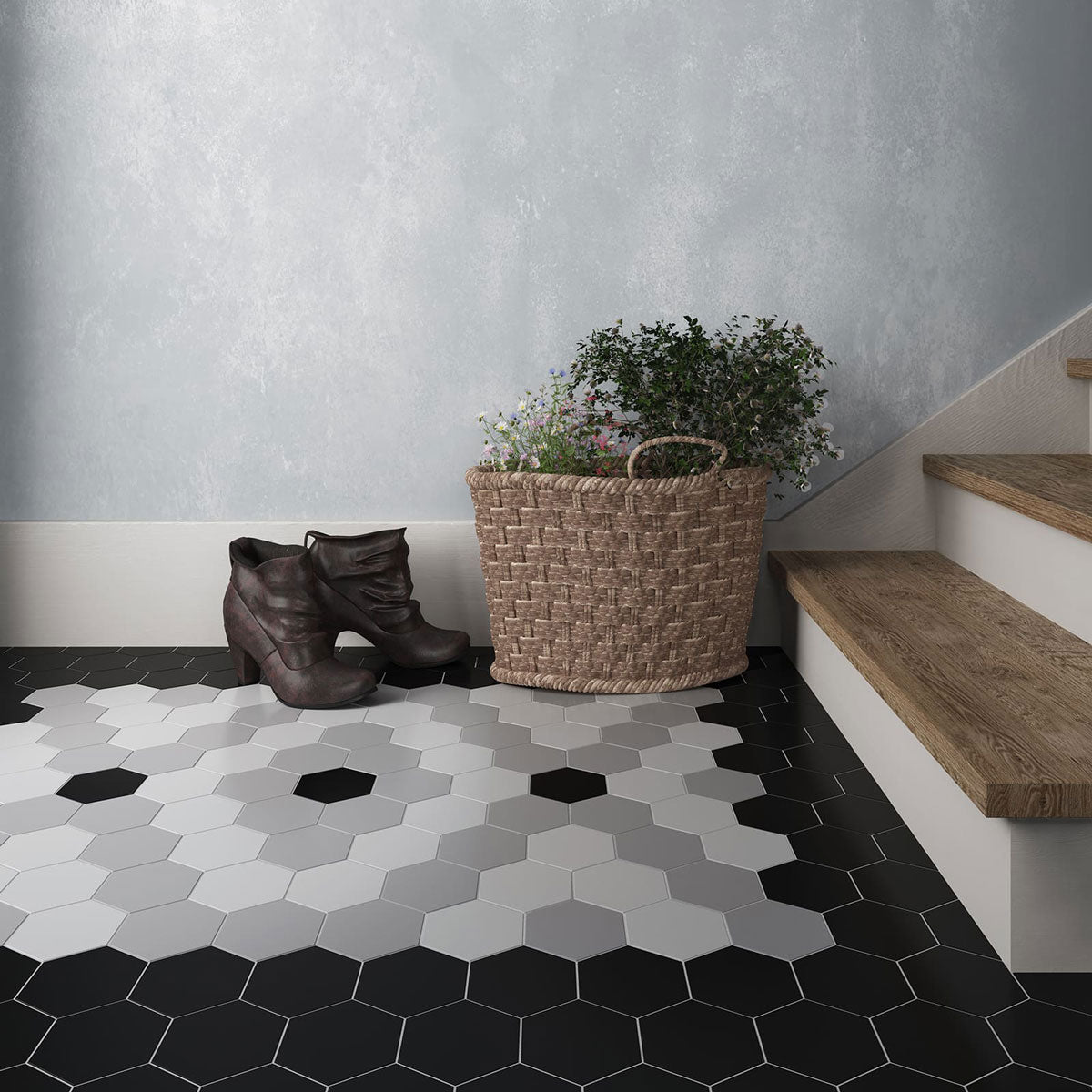 Hexagon - Entrée Noir, Blanc et Gris / Black, White and Grey Entrance