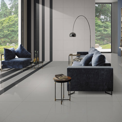 Unicolor Salon Gris Ciment et Gris Foncé / Unicolo Living room Cement Grey & Dark Grey